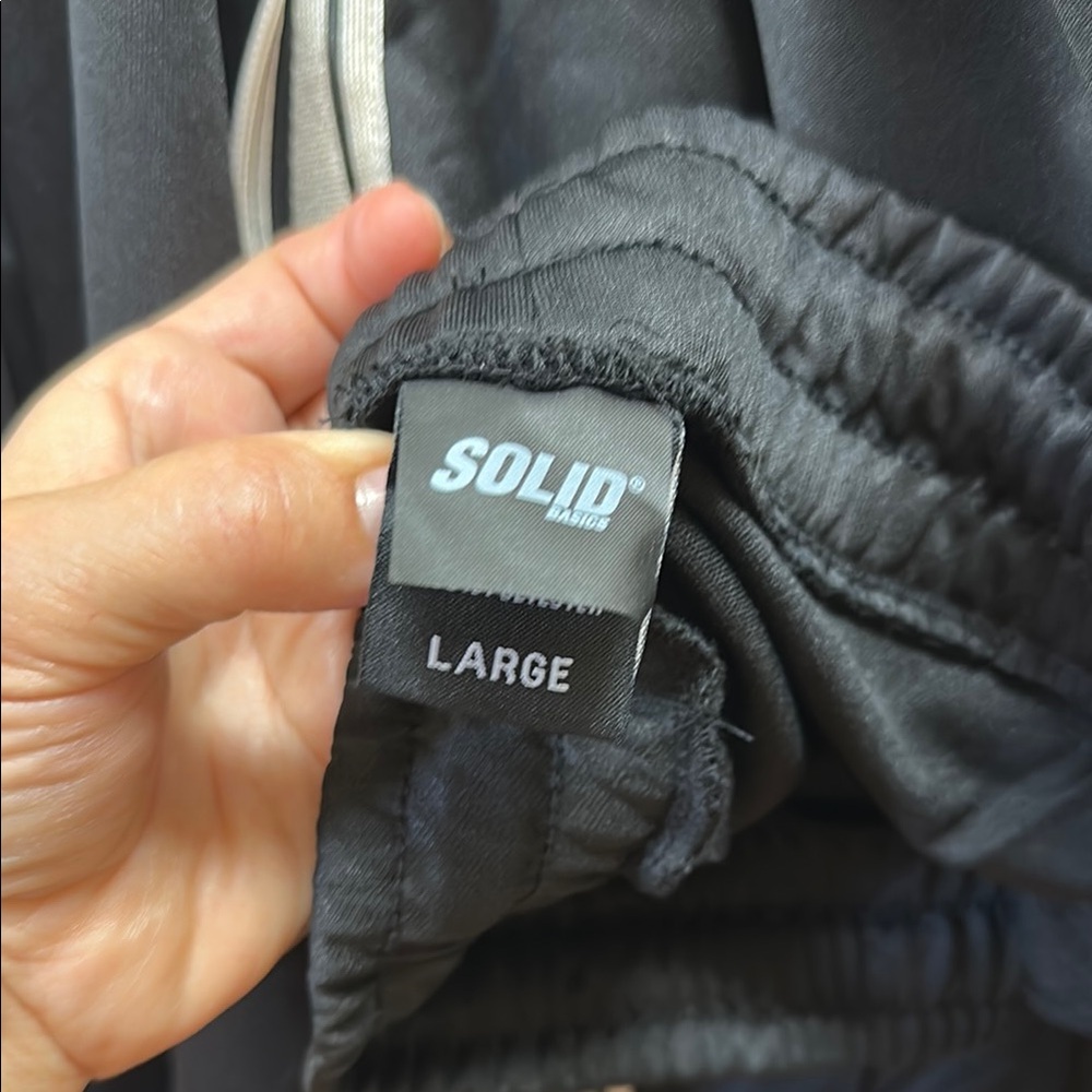 Solid Black And Gray Jacket Large - image 2